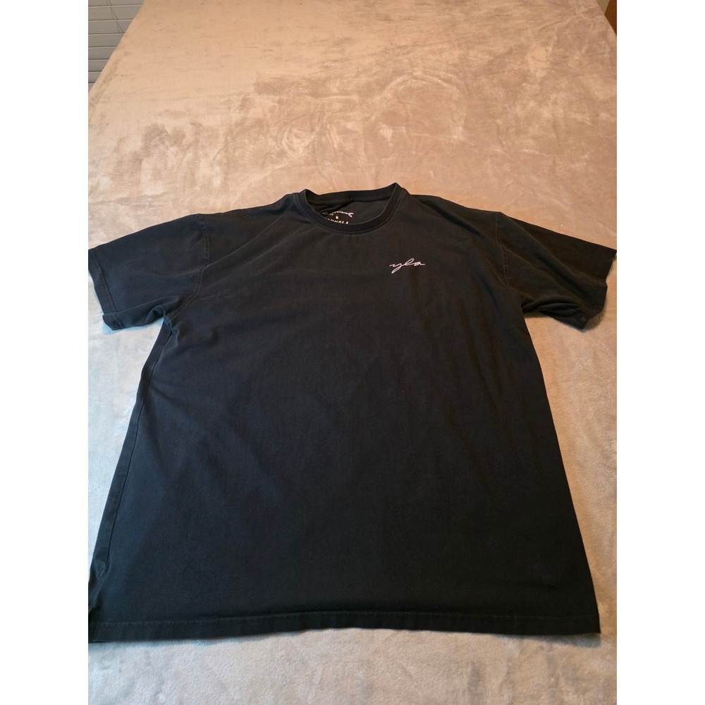 Young LA T-Shirt Mens XXL Black Rhinestone Script Logo Model 465 Short Sleeve